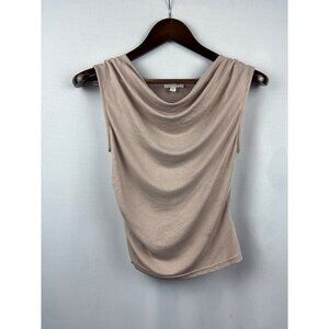 Women’s all: row Small Beige Tank Blouse with a Cowelneck
